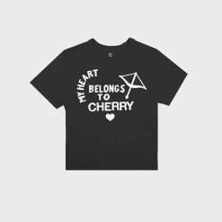 CHERRY My Heart Baby Tee (Off Black) Womens