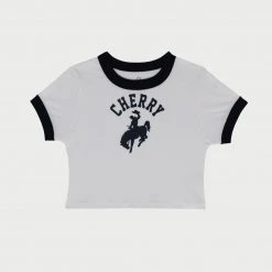CHERRY Western Ringer Baby Tee (White/Navy) Womens