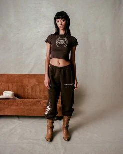 CHERRY Womens Horseshoe Baby Tee (Espresso) 4 CHERRY Womens Horseshoe Baby Tee (Espresso)