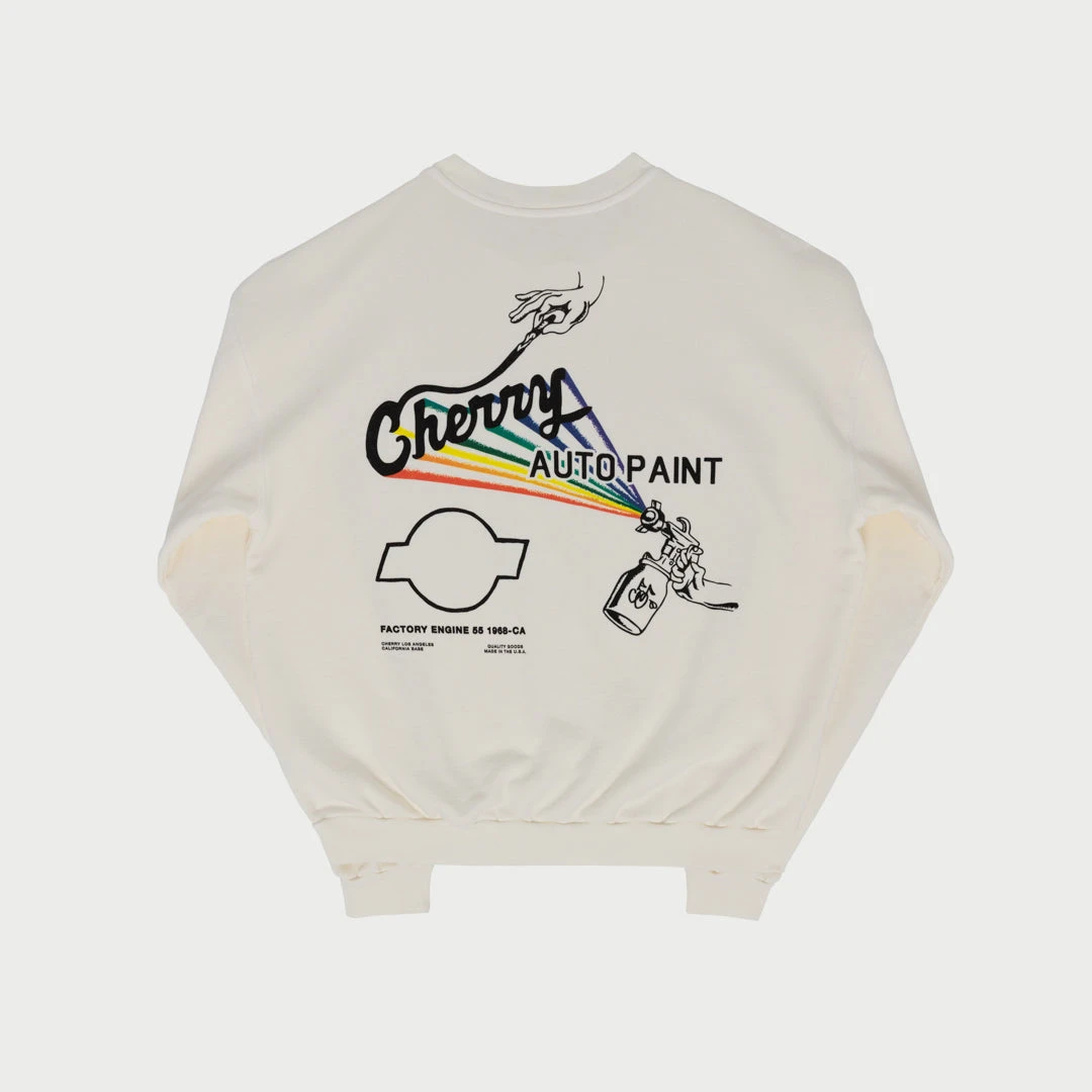 CHERRY Auto Paint Midweight Crewneck (Cream) Sweatshirts 3 CHERRY Auto Paint Midweight Crewneck (Cream) Sweatshirts