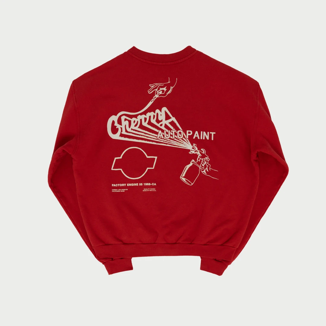 CHERRY Sweatshirts Auto Paint Midweight Crewneck (Chilli) 3 CHERRY Sweatshirts Auto Paint Midweight Crewneck (Chilli)