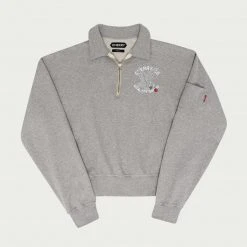 CHERRY Midweight Quarter Zip Polo (Heather Grey) Ready To Wear
