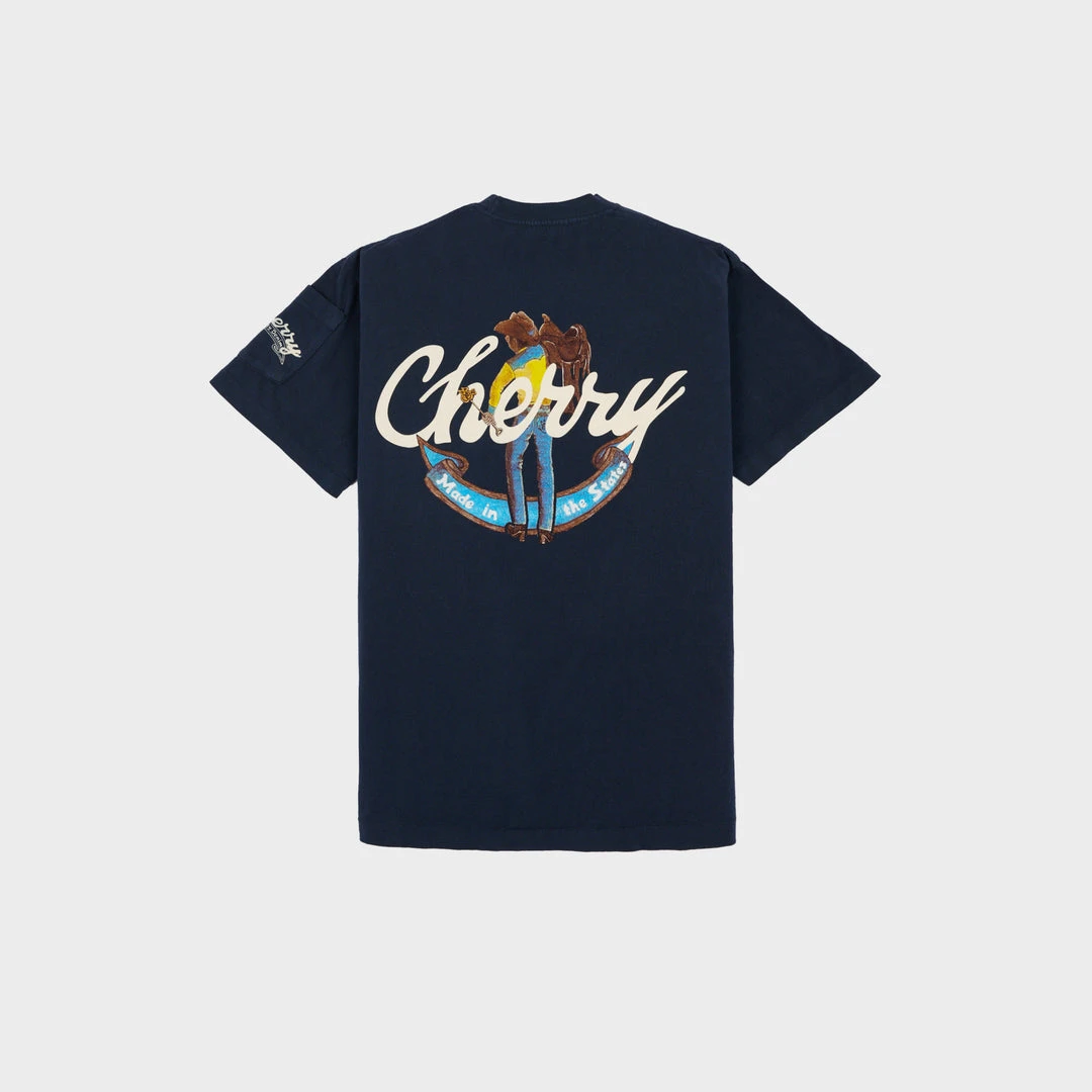 CHERRY Cattleman Cigarette Pocket Tee (Navy) 3 CHERRY Cattleman Cigarette Pocket Tee (Navy)