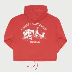 Cherry Valley Ranch Poncho Hoodie (Cardinal)