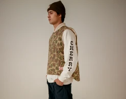 CHERRY Herringbone Duck Camo Vest (Sand)